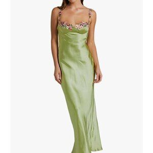 Embroidered Floral Spaghetti Strap Dress